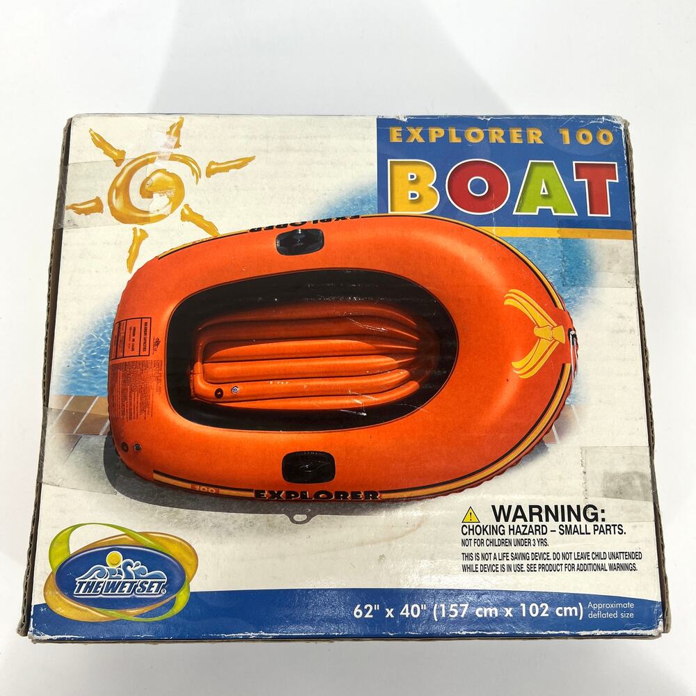 VTG Intex The Wet Set Explorer 100 Boat Raft Pool Inflatable New Old Stock Box